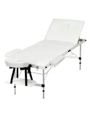 [Zenses] 3-Fold Aluminium Massage Table 65cm in White