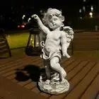 Angel Statue with Solar Light Lawn Ornament for Indoor/Outdoor Balcony Porch