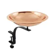 ACHLA Hammered Birdbath, Rail Mount, Polished Copper Plated - BBHC-01T-RM