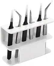 OFFIGAM 1PC Acrylic Storage Rack for Eyelash Extension Tweezers Durable White Stand for Grafting Tools for Home Professional Use Keeps Workspace Organized and Tidy