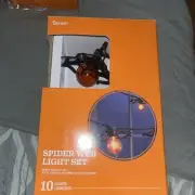 NEW DARICE Halloween SPIDER WEB LIGHT SET 10 LIGHTS