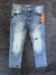 Wonder Nation Boys Distressed Look Jeans 10 Husky Adj Waist Reinforced Knee NWT