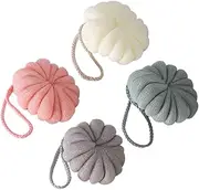 OSOLADY Bath Flowers Set 4 Pcs Gentle Shower Balls Bath Loofah Accessories for Exfoliation