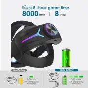 With 8000mah Battery For Meta Oculus Quest 2 Headset VR Elite Head Strap Band AU