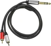 SECFOU Audio Transferring Cable Stereo to Converter Durable Microphone Connection Cord for Speakers and Mixers with Tinned for Superior Sound