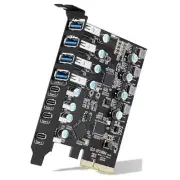 PCIe USB 3.2/3.1 Gen 2 Card 8 Ports (4X Type USB C - 4 USB A) Expansion Card