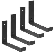 Heavy Duty Floating Shelf Brackets, 4 Pack - 4 x 6 Inch Black Metal Shelf Holder