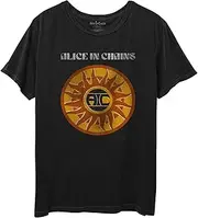 [Alice In Chains] Unisex Adult Circle Sun Vintage Cotton T-Shirt