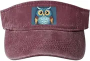 [RLDOBOFE] Sun Visor Hat Adjustable Empty Top Baseball Cap Minimalist owl Sun Hats for Women Men Sports Hats Summer Beach Cap