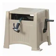 Suncast Resin Outdoor Hose Hideaway with Lid - Durable Hose Storage Reel with