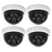 4 Pcs Dummy Security Cctv Dome Camera With Flashing Red Led Light