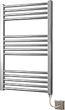 Greenedhouse 400w x 800h Electric Straight Heated Chrome Towel Rail