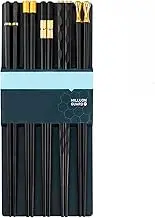 Chopsticks, 5 Pairs Premium Reusable Multicolour Chopsticks for Sushi Japanese Matte Anti-Slip Chop Sticks with Gift Case Lightweight Dishwasher Safe