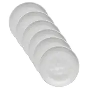6x Ecology Speckle Milk 15cm Stoneware Cake Plate Dessert Round Tableware WHT