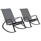 2x Outdoor Rocking Chairs Set Garden Patio Balcony Pool Sun Lounge Lounger Seats