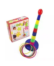 1 Set Kids Throwing Rings Ring Toss Games for Kids Carnival Stacker Rings Toy