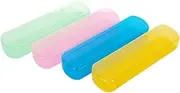 4PCS Plastic Toothpaste Toothbrush Holder Box Case Container Organizer for Travel Colour Random