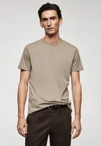 在飛比找ZALORA購物網優惠-Basic Cotton Stretch T-Shirt
