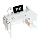 White Small Desk with Drawers - 40 Inch Computer Desk for Small Space Home Of...