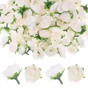 50-Pack Artificial Roses Heads, 1.2" Small Silk Faux Rose Head [Peach]