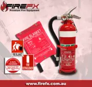 1.5KG ABE Fire Extinguisher & 1.2x1.2 Fire Blanket Combo With 3x ID Signs