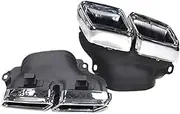 Compatible For Benz E-Class W212 2014-2016 Exhaust Tip Upgrade Compatible For AMG E63 Square Mouth Black Muffler Nozzle Exhaust Head(H Silver)