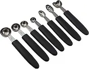 YLSZHYR 7Pcs Melon Baller Scoop Set, Stainless Steel Baller Scoop,Stainless Steel Melon Ballers Melon Scoop for Cutting and Scooping Fruit Melons Cake Scoop Cake Press Mold Spoon