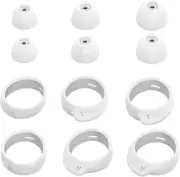 Replacement for Samsung Galaxy Bud+ Plus Ear Tips Wing 12 PCS White