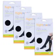 4x Flightmode BLK Flight Socks M Unisex 10-12.5cm Anti-Swelling