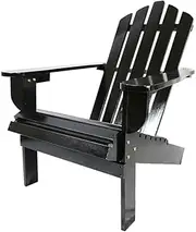 Adirondack Chair Outdoor Furniture Garden Beach Deck Lounge Black Wooden Patio