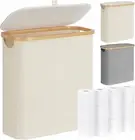 33L Toilet Paper Storage Basket with Lid, Holds up to 9-16 Rolls, Bamboo Toilet