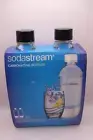 Sodastream Carbonating Bottles 2 Pack 1 Liter Black Tops NEW, Sparkling Water