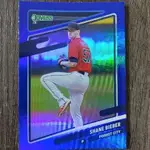 2021 DONRUSS HOLO GREEN 克里夫蘭印地安人隊王牌投手 SHANE BIEBER 藍色閃亮變異卡