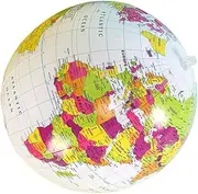 Tofficu Globe Beach Ball Fun Educational for Adults Decorative Floating Globe for Pool Parties Compact Storage Friendly Design Versatile Use