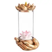 Lotus Glass Case Backflow Incense Burner Sculpting and Colour Changing LED