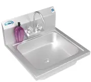 Stainless Steel NSF Commercial Hand Sink with Goosneck Faucet 17" X 15" - Wall M
