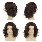 Fiber Brown Synthetic Hair Retro Cosplay Wig Short Curly Wigs Male Wavy Wigs