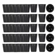 500Pcs Nursery Pot Plastic Plant Propagation Container Grow Bag Garden Supplies 8cmX8cm Black
