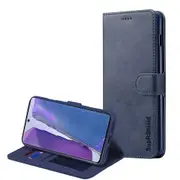 For Samsung Galaxy Note 20 Case SupRShield Wallet Leather Flip Magnetic Stand Case Cover (Navy Blue)