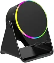 4-in-1 Multifunctional Wireless Induction Speaker Stand, 360 Rotatable Angle Wireless Speaker Stand, Bluetooth Speaker Tablet Holder with Induction Light (Black)