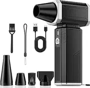 Compressed Air Duster, Super Power Adjustable Speed Cordless Air Duster Turbo Mini Blower with Rechargeable for PC Cleaning Kit Keyboard Cleaner Dust Blower for Computer House Outdoor and Car