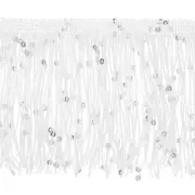 1 Yard of 4" White Sequin Fringe Trim DIY Tassel Trim, (2.95 Ft/0.9m)