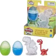 Play- Doh- Slime Hydro Glitz Dino Crew Eggs and Dinosaur Bones, NEW