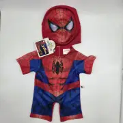 Build a Bear Marvel Spiderman Spider man Outfit Costume Mask Morph Suit 2022 NWT