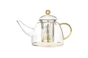 Ashdene 1300ml Honey Bee Transparent Glass w Stainless Steel Tea Infuser Teapot