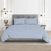 Duvet Cover King with Zipper Closure 3 Piece Duvet Set 1000 Thread Count 100% Long-Staple Egyptian Cotton Comforter Cover Ultra Soft Duvet Protector, Hotel Class Quilt Cover (King/Cal King, Sky Blue)