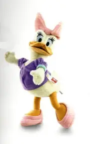 STEIFF "DAISY DUCK" EAN 651823 MOHAIR-PINK BOW AND MATCHING HIGH HEELS 13"