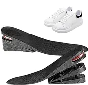 Height Increasing Insoles - Adjustable 3 Layer Cushioned Heel Inserts | Invisible Heel Support Height Increase Insoles 2.56 Inch for Men Women