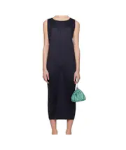 plissé midi dress 2,3,4,5 Black