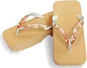 Hajime(一歩) [One Step] [Hajime] Geta Geta Clogs, Soft and Water Resistant, Made of Sponge, 10.6 inches (27 cm), BE/Cherry Blossom x Red, Cherry Blossom x Red (Daisakura x Red/27), Daisakura × Red, 27.0 cm